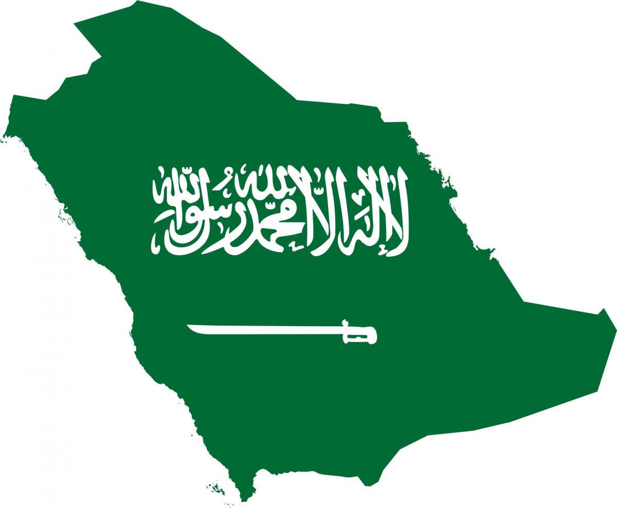 Arabia Saudite harta e flamurit