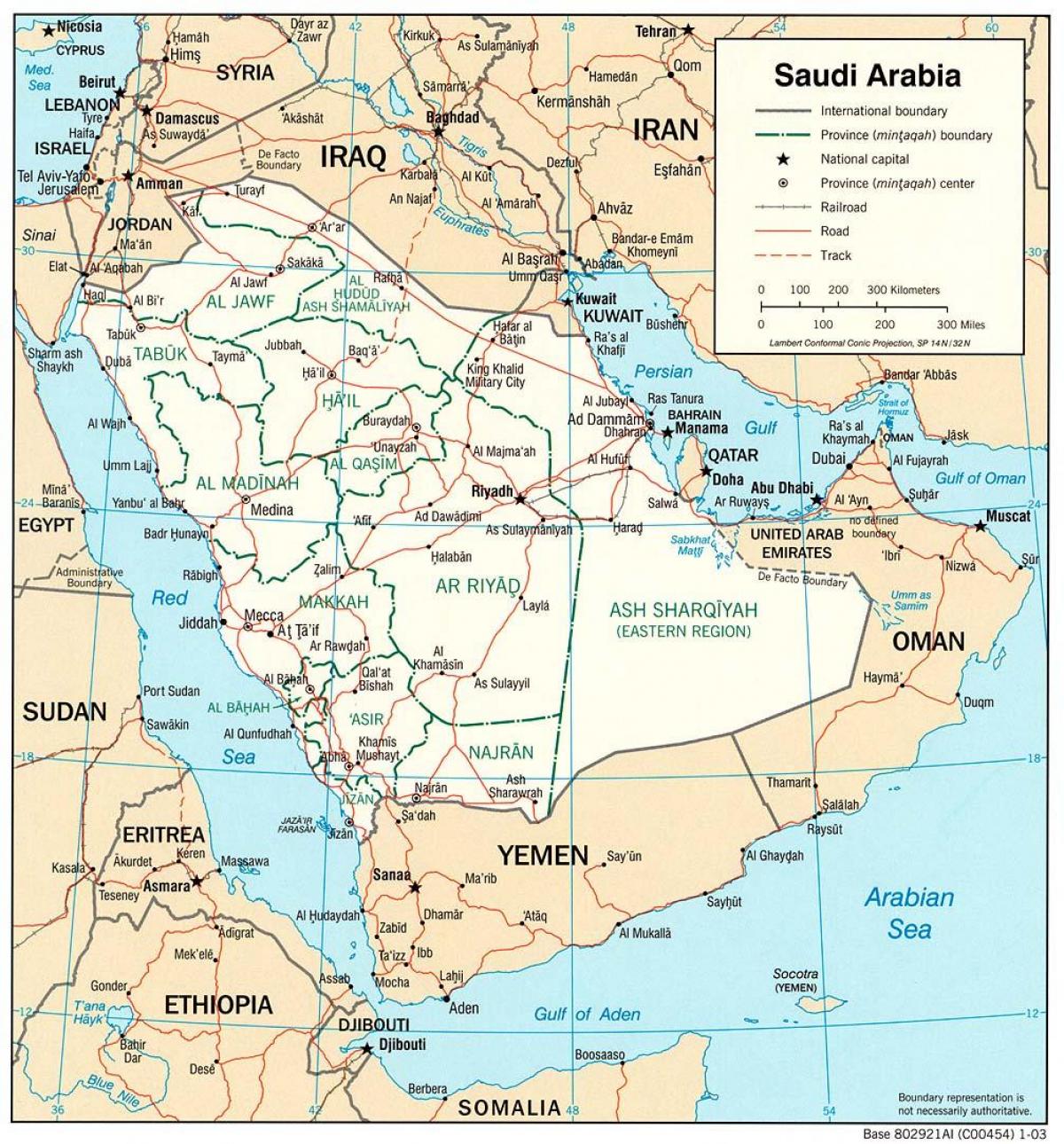 Harta e arabisë Saudite rrugë