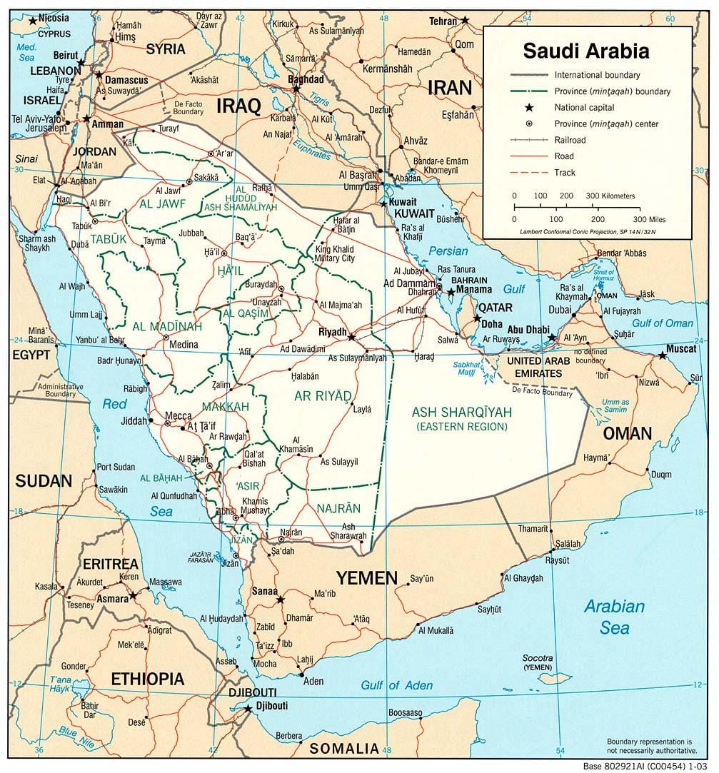 Harta e arabisë Saudite rrugë