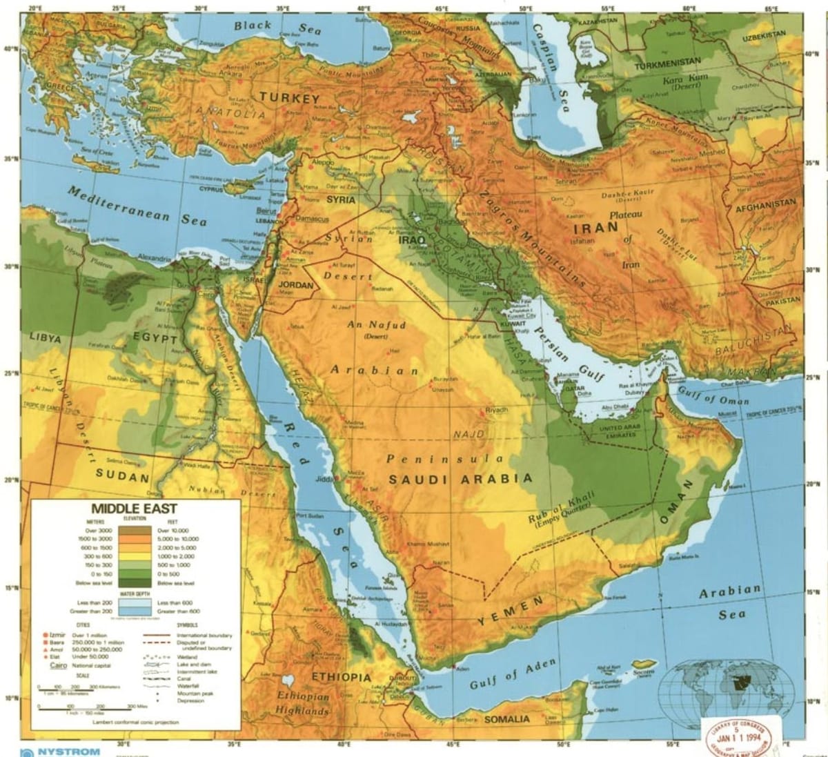 Harta e arabisë Saudite shkretëtirë