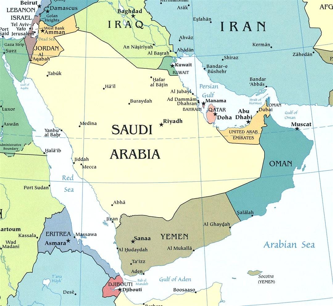 Harta e Arabisë gadishullin Arab