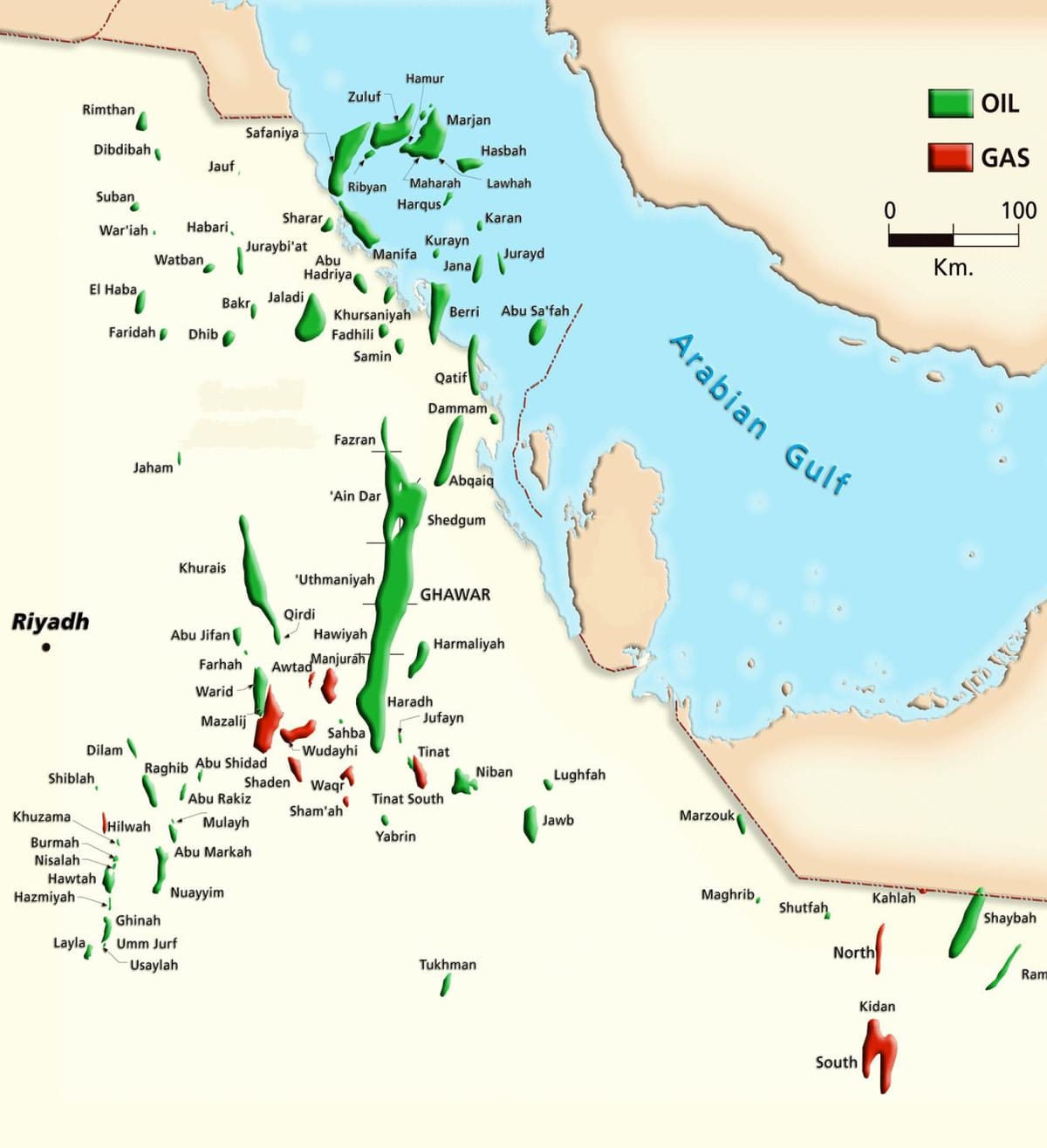 Harta e manifa Arabia Saudite
