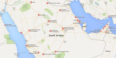 Arabia Saudite aeroportet hartë