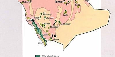 Harta e arabisë Saudite burimeve natyrore