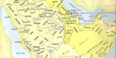 Harta e arabisë Saudite fiseve
