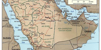 Arabia Saudite gjeografi hartë