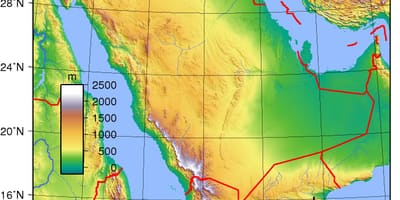 Harta e arabisë Saudite lartësi