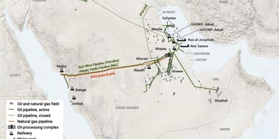Arabia Saudite të naftës hartë
